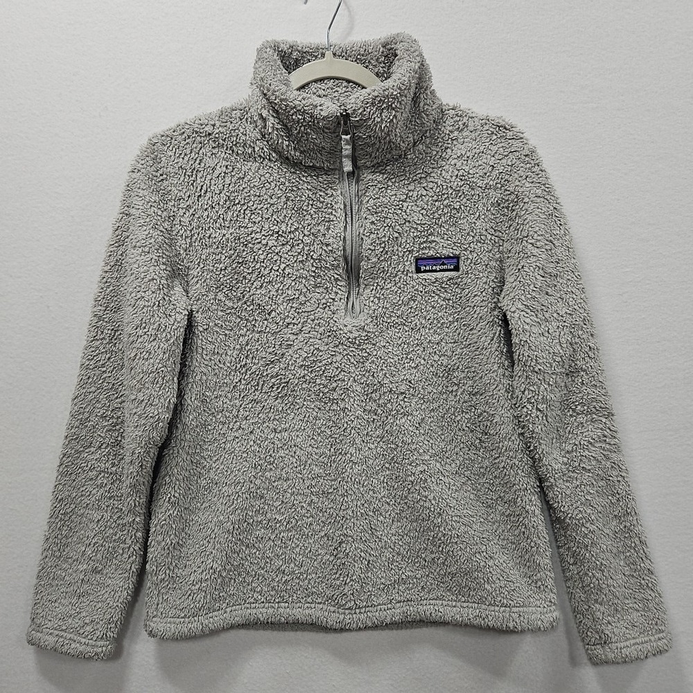 Patagonia Jacket Womens Small Gray Los Gatos Sweater Sherpa Fleece 1/4 Zip 25235